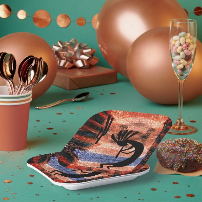 Kokopelli Southwest Desert Landscape 7" Paper Plates (Multi)