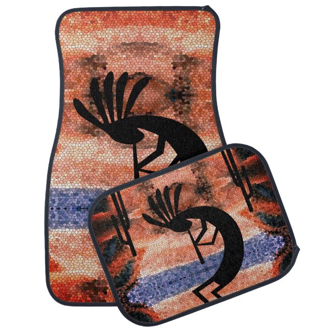 Kokopelli Southwest Desert Landscape Car Floor Mat (Set)