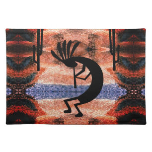 Kokopelli Southwest Desert Landscape Cloth Placemat