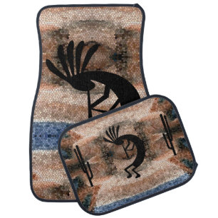 Kokopelli Southwest Desert Mosaic Car Floor Mat