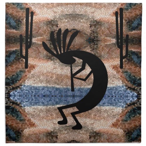 Kokopelli Southwest Desert Mosaic Cloth Napkin