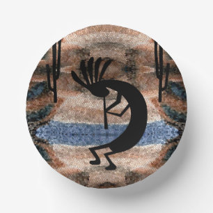 Kokopelli Southwest Desert Mosaic Paper Bowls