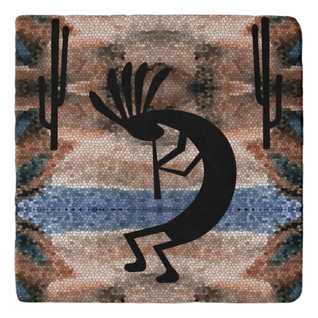 Kokopelli Southwest Desert Mosaic Trivet (Front)