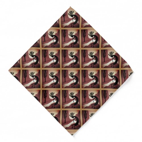 Kokopelli Southwest Desert Sunset Pattern 2 Bandana