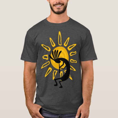 Kokopelli Southwest Gold Sun  T_Shirt