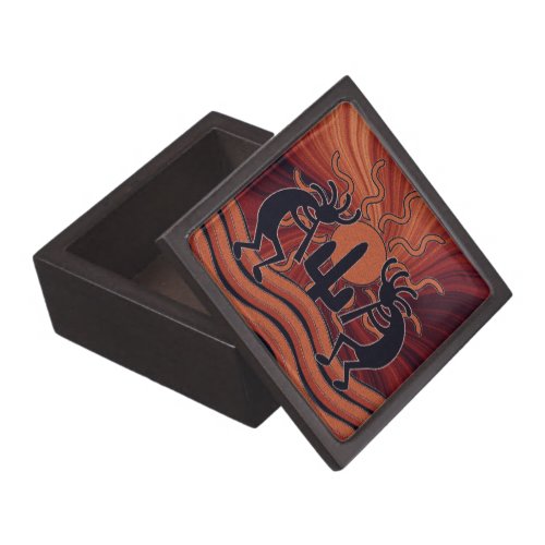 Kokopelli Southwest Motif Desert Sun Cactus Keepsake Box