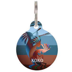 Kokopelli Southwest Music 2 Pet ID Tag