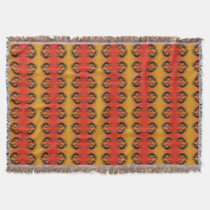 Blanket Throw In Southwest Print Orange Red Brown and Dark