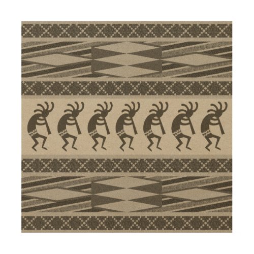 Kokopelli Southwest Tribal Aztec Pattern Wood Wall Art