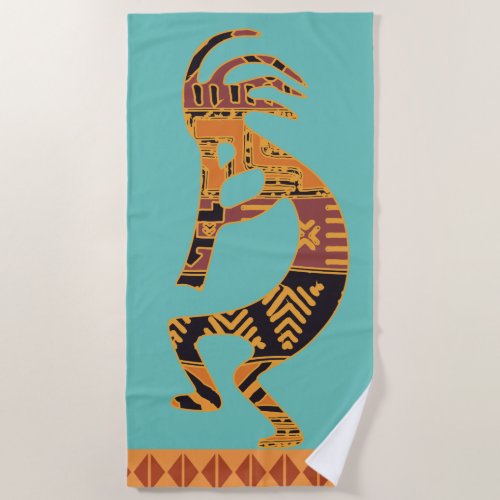 Kokopelli Southwestern Beach Towel