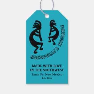Kokopelli Southwestern Turquoise Custom Branding Gift Tags