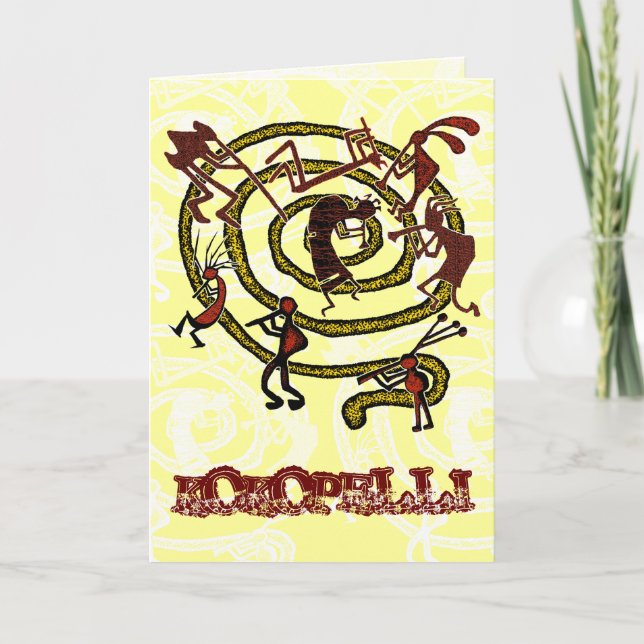 Kokopelli & Spiral - Greeting Card #1 (Front)