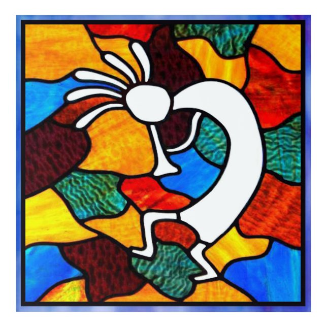 Kokopelli Stained Glass Acrylic Print (Front)