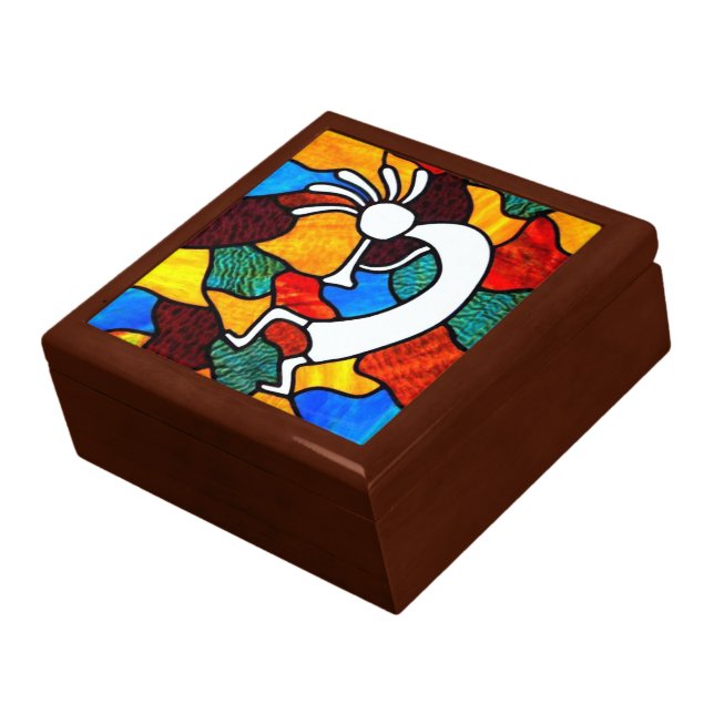 Kokopelli Stained Glass Jewelry Box (Side)