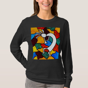 Kokopelli Stained Glass Long Sleeve T-Shirt