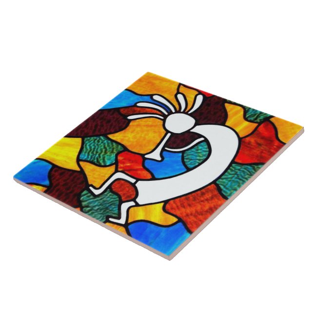 Kokopelli Stained Glass Tile (Side)