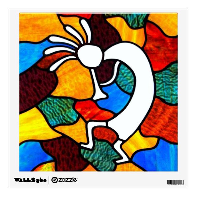Kokopelli Stained Glass Wall Sticker (Front)
