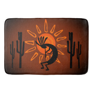 Kokopelli Sun Bronzed Sunset Bath Mat
