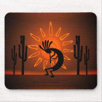 Kokopelli Sun Bronzed Sunset  Mousepad
