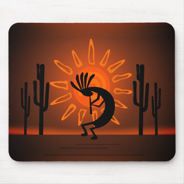 Kokopelli Sun Bronzed Sunset  Mousepad (Front)