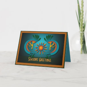 Kokopelli Sun Christmas Template Greeting