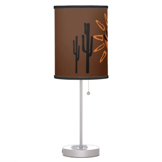 Kokopelli Sun Rustic Brown Lamp (Left)
