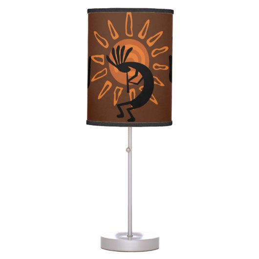 Kokopelli Sun Rustic Brown Lamp (Front)
