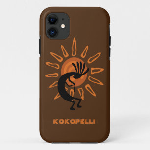Kokopelli Sun Southwest Rustic Brown iPhone 11 Case