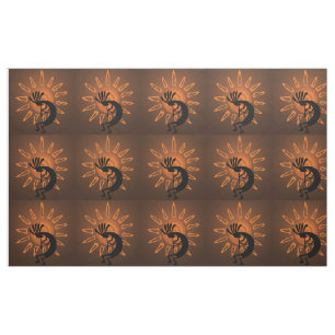 Kokopelli Sun Southwest Rustic Brown DIY Fabric