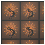 Kokopelli Sun Southwest Rustic Brown Fabric