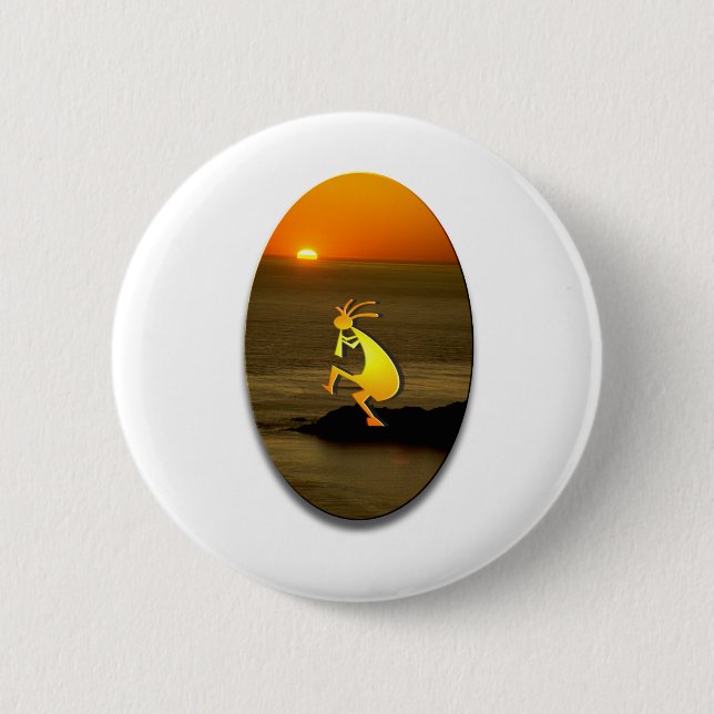 Kokopelli Sunset #2 Button (Front)