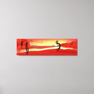 Kokopelli Sunset Desert Landscape Canvas Print