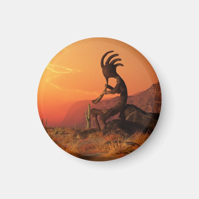 Kokopelli Sunset Magnet (Front)