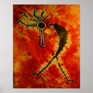 Kokopelli Tie Dye Poster
