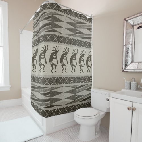 Kokopelli Tribal Pattern Shower Curtain