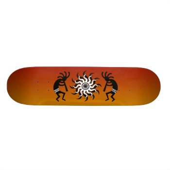 Kokopelli Tribal Sun Ombre Sunset Skateboard Deck by macdesigns2 at Zazzle