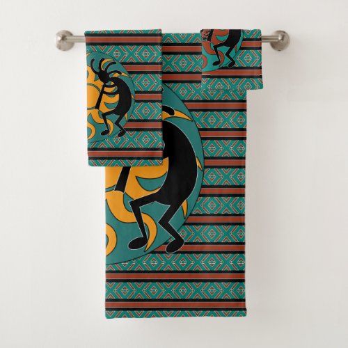 Kokopelli Tribal Sun Southwest Bath Towel Set