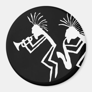 Kokopelli Trumpet Player Petroglyph Magnet