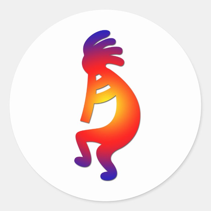 kokopelli vivid round sticker