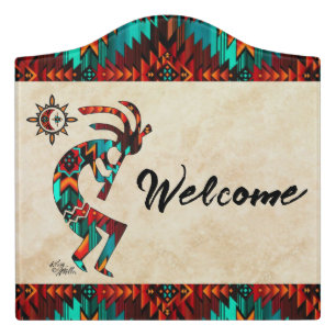 Kokopelli Welcome Door Sign