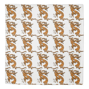 Kokopelli With Musical Notes Facing Left Duvet Cover