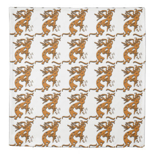 Kokopelli With Musical Notes Facing Right Duvet Cover
