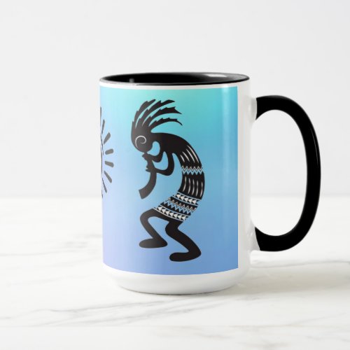 Kokopelli With Native American Sun Symbol Mug