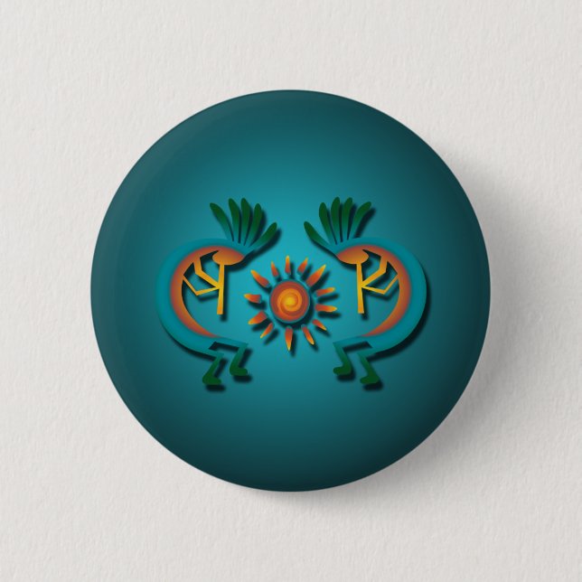 Kokopelli with Sun Button (Front)