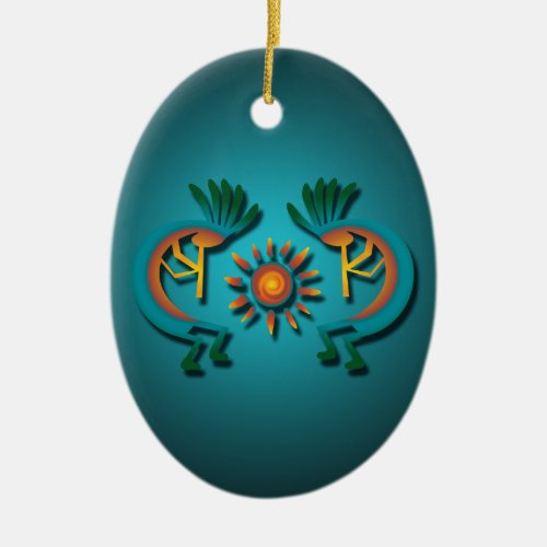 Kokopelli with Sun Custom Christmas Ornament