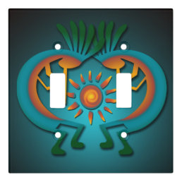 Kokopelli with Sun Double Light Switch Cover