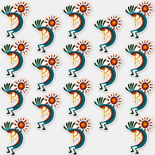 Kokopelli with Sun Group of 18 Vinyl Sticker