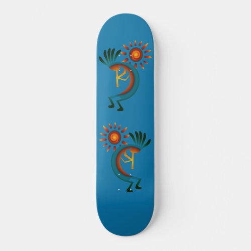 Kokopelli with Sun Skateboard