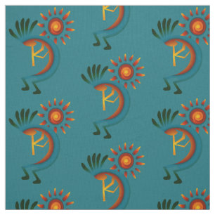 Kokopelli with Sun Turquoise Fabric