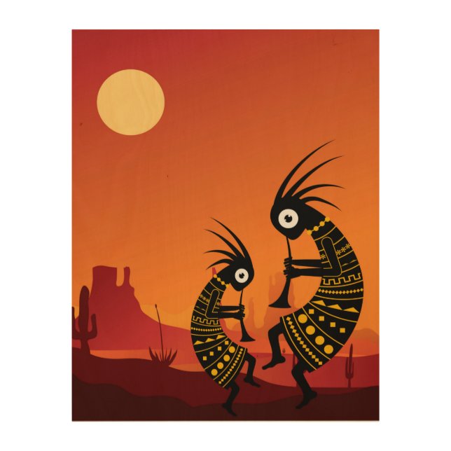 Kokopelli Wood Wall Art (Front)